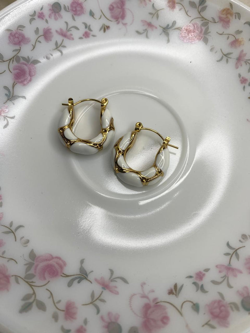 White Twist Hoops