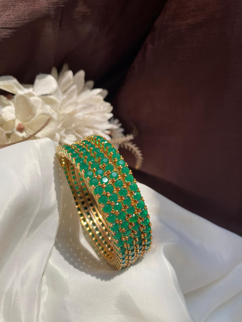 Green Stone Bangles
